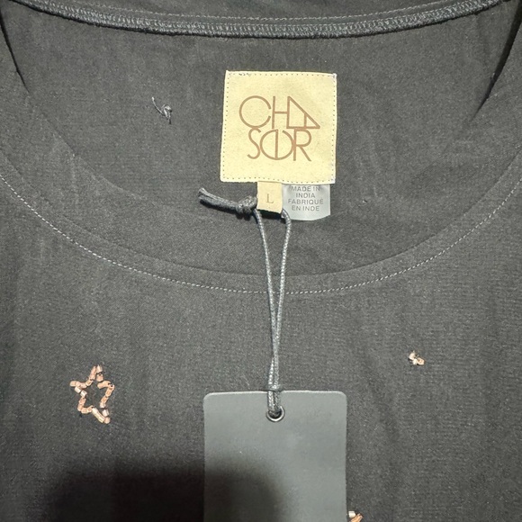 Black stars and moon sequin blouse - Picture 3 of 3